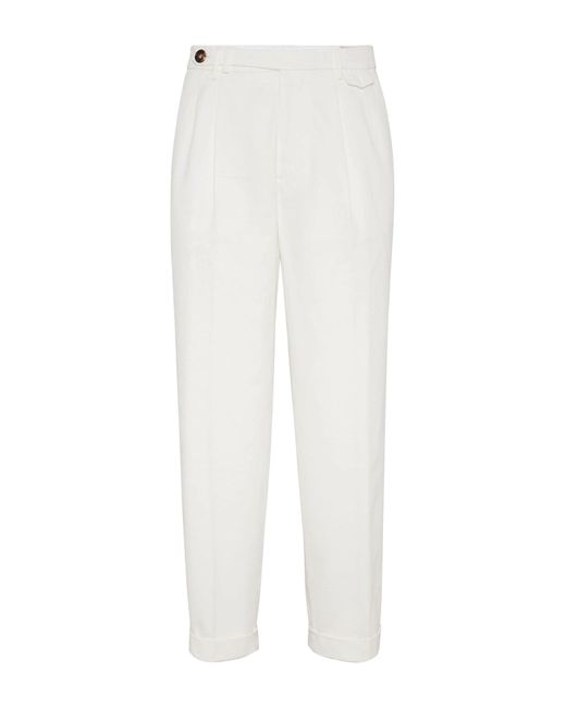 Brunello Cucinelli White Pants for men
