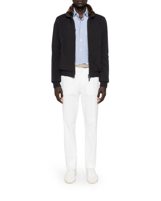 Moorer Black Bellati Bomber Jacket for men