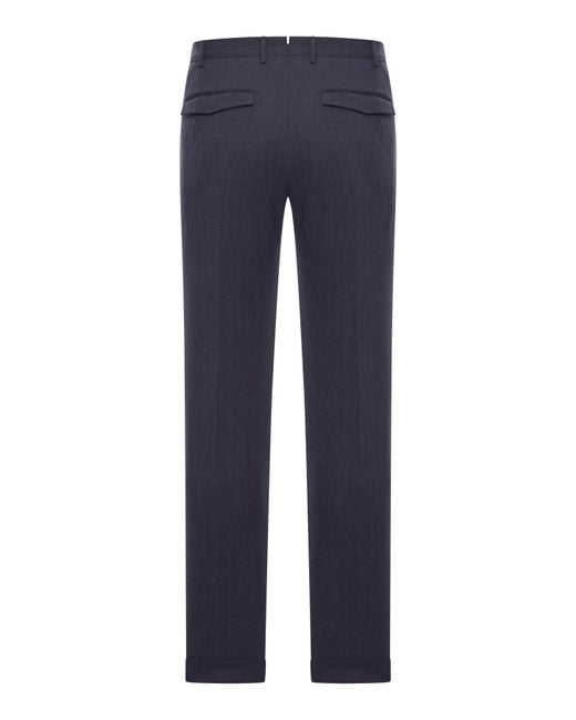 PT Torino Blue Tailored Trousers for men