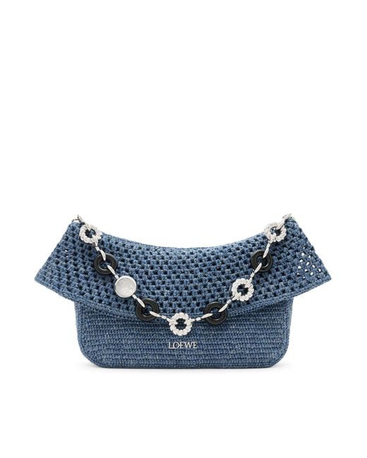 Loewe Blue Ola Crochet Medium Bag