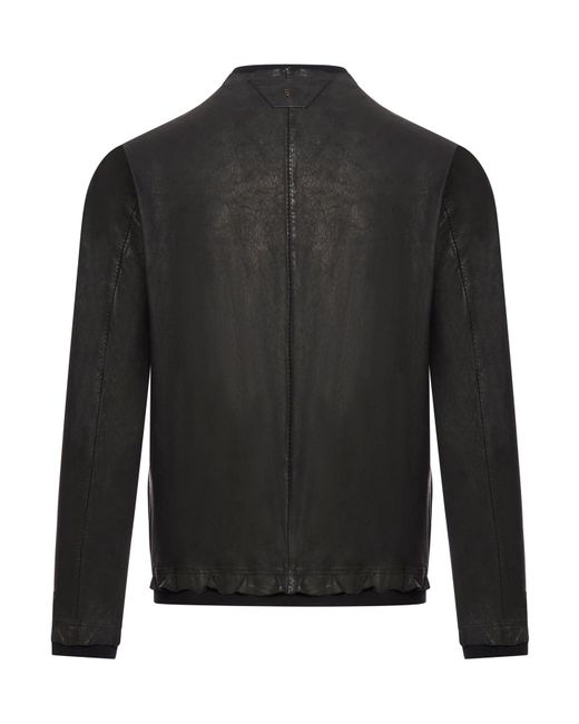 Salvatore Santoro Black Leather Jacket for men