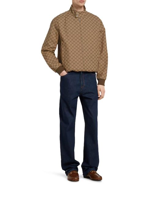 Gucci Brown Gg Fabric Bomber Jacket for men