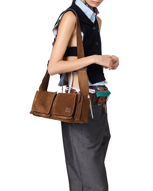 Miu Miu Brown Utilitaire Shoulder Bag