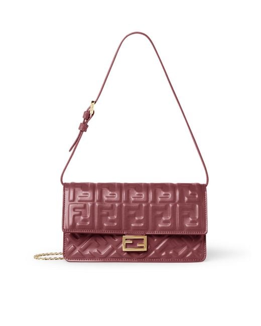 Fendi Purple Wallet On Chain Baguette