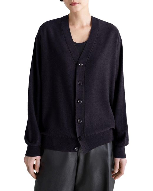Lemaire Blue Relaxed Twisted Cardigan