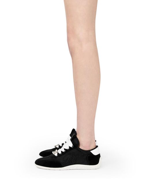 Roger Vivier Black Viv Low Suede Sneakers