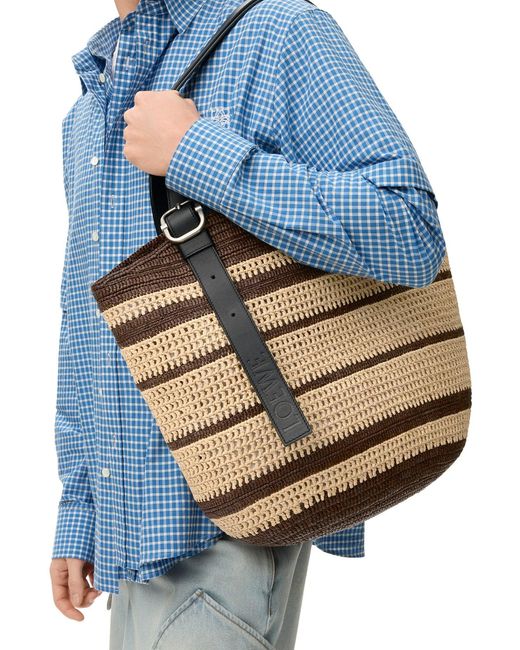 Borsa loop basket in rafia di Loewe in Brown da Uomo