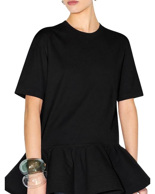 Alaïa Blue Cotton Jersey T-Shirt With Crinoline