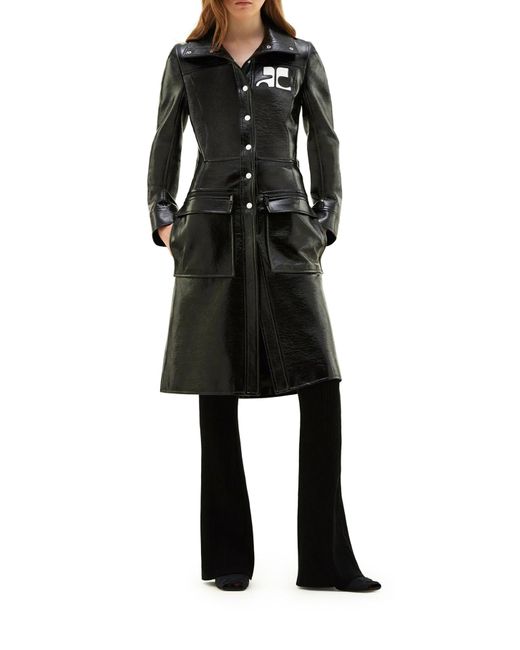 Trench in vinile di Courreges in Black