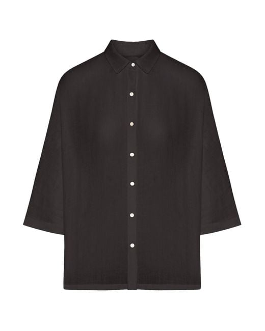 Camicia in lino oversize di 120% Lino in Black