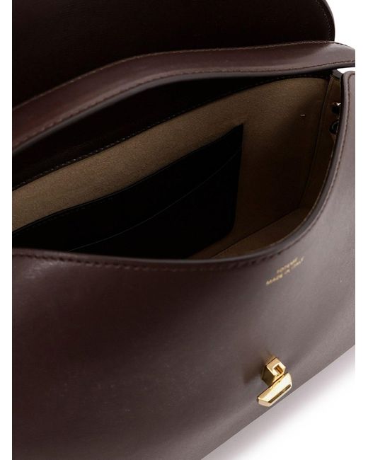 Totême Brown T-Lock Leather Shoulder Bag