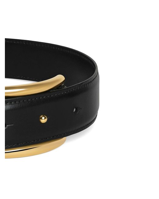 Alaïa Black Curved Leather Belt