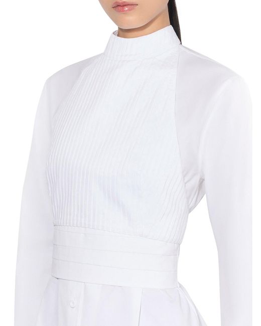 Alaïa White Cotton Poplin Wallet Dress