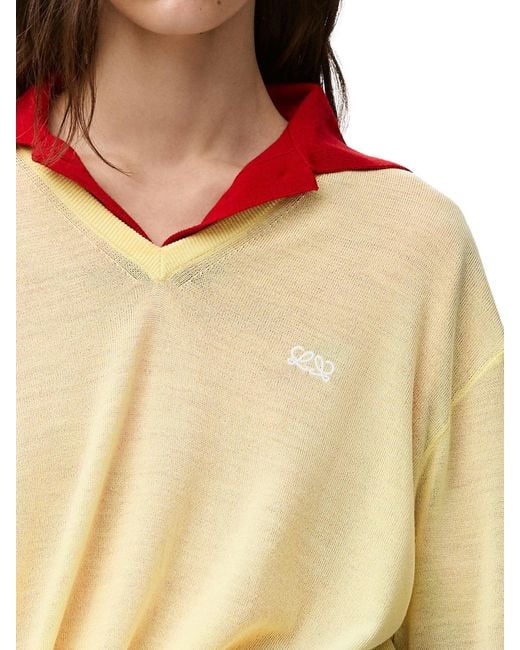 Loewe Yellow Draped Merino Wool Sweater