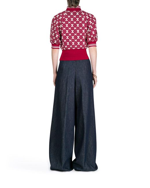 Dries Van Noten Blue Wide Leg Jeans With Darts