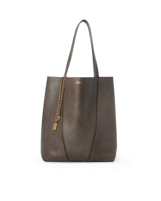 Chloé Brown Chloé Spin Tote Bag