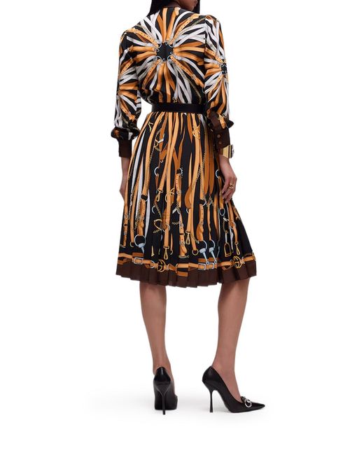 Gucci Black Printed Silk Chemisier Dress