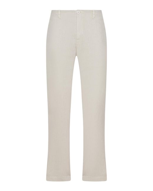 Transit Gray Regular-Fit Linen Trousers for men