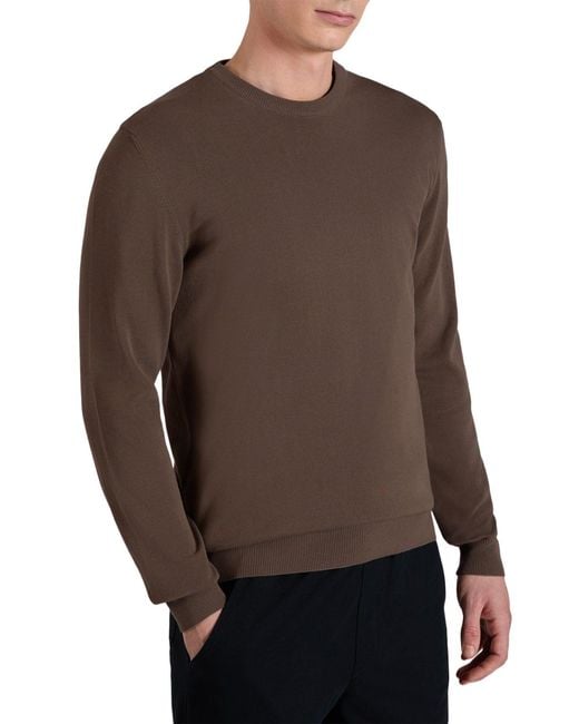 Zanone Brown Slim Fit Crew Neck Sweater for men