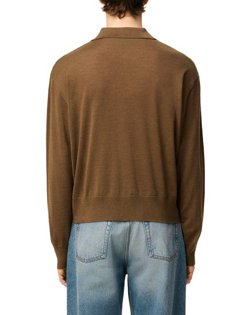 Polo ami de coeur in lana e seta extrafine di AMI in Brown da Uomo