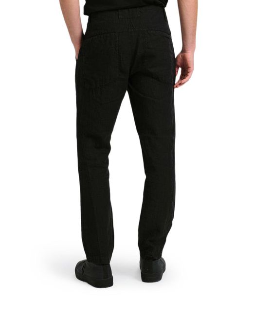 Transit Blue Regular-Fit Linen Trousers for men