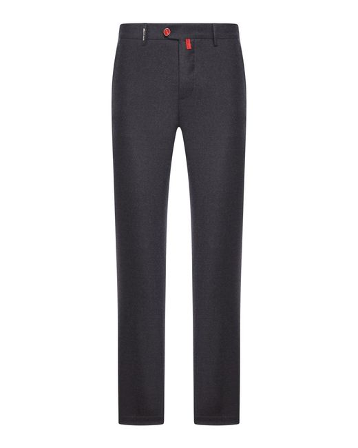 Kiton Blue Tailored Wool Trousers for men