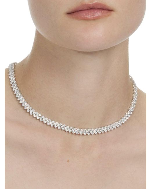 Self-Portrait White Crystal Necklace