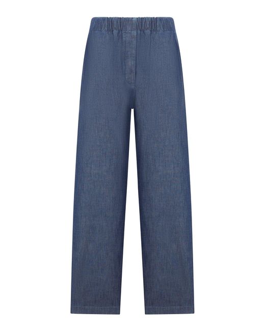 Jil Sander Blue Wide Leg Trousers