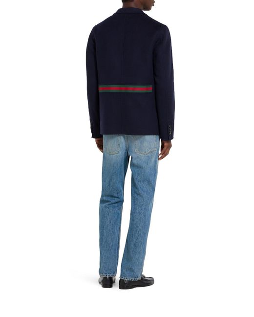 Gucci Blue Slim-Fit Cotton Denim Trousers for men