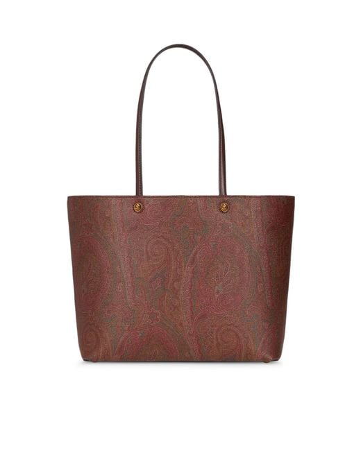 Etro Brown Essential Medium Paisley Shopping Bag