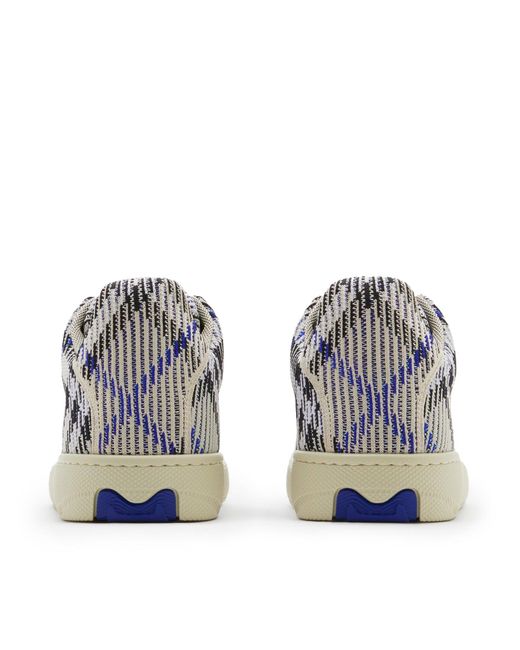 Sneaker box con check a maglia di Burberry in Blue da Uomo