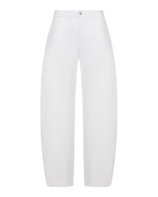 Alaïa White Low-Waisted Rounded Jeans