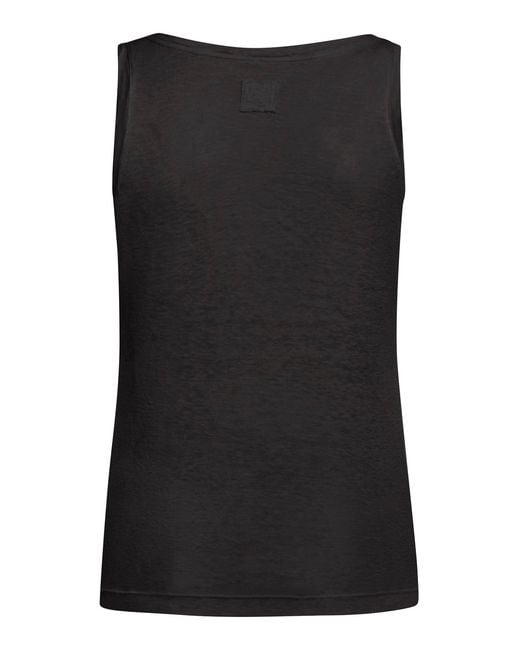 120% Lino Black Linen Tank Top