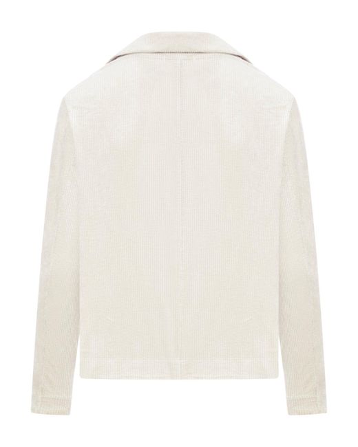 Transit White Stretch Cotton And Viscose Corduroy Jacket