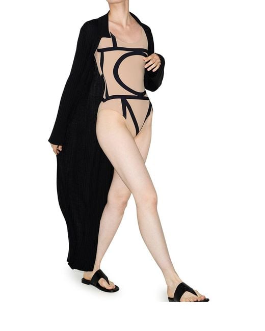 Totême  Black Monogram Swimsuit