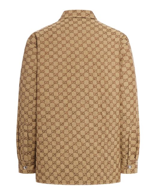 Gucci Natural Shirt In gg Fabric