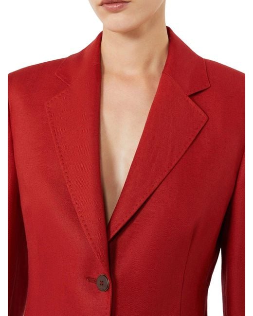 Max Mara Red Single-Breasted Volonta Jacket