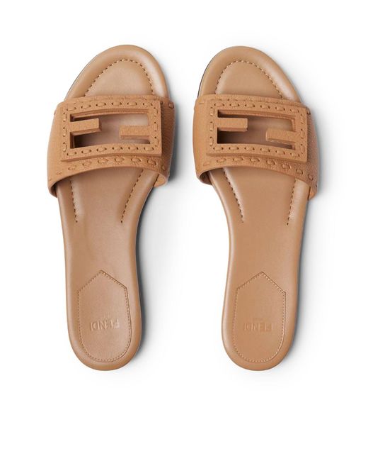Fendi White Light Leather Baguette Slide