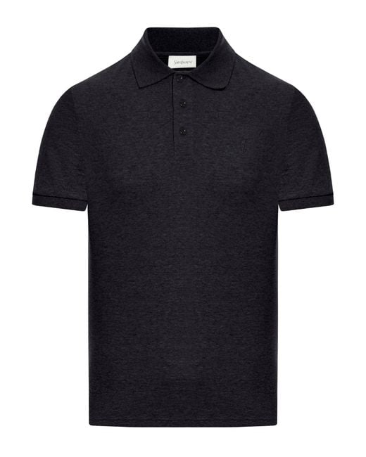 Saint Laurent Blue Cassandre Piquet Polo for men