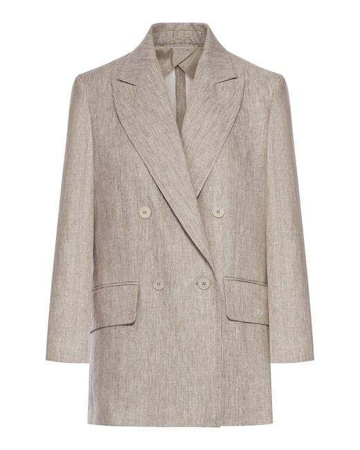 Max Mara Gray Olimpia Double-Breasted Blazer