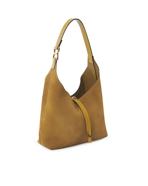Borsa hobo marcie piccola in pelle scamosciata di Chloé in Natural