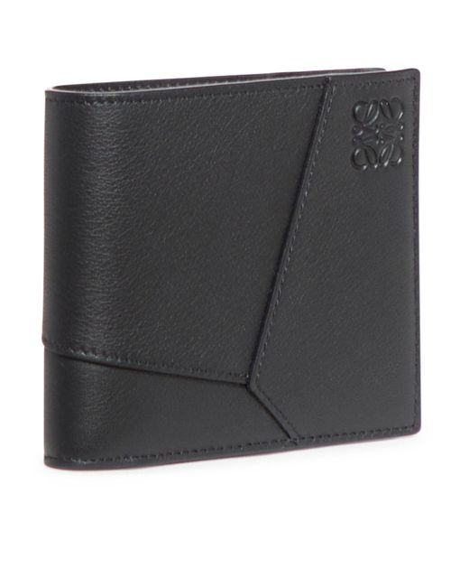 Loewe Black Puzzle Logo-embossed Leather Billfold Wallet for men