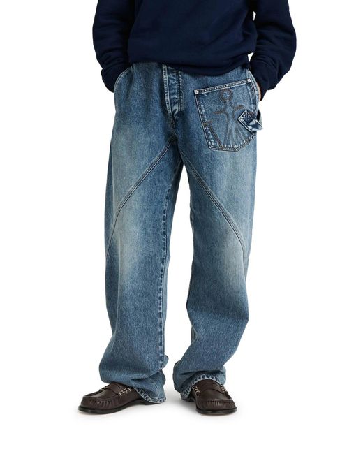 J.W. Anderson Blue J.W.Anderson Workwear Jeans With Off-Centralized Closure for men