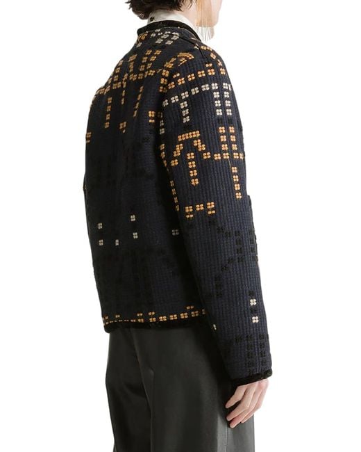Forte_forte Blue Cropped Jacquard Jacket