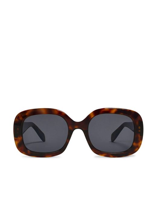 Céline Black Triomphe 10 Sunglasses In Red Havana Acetate for men