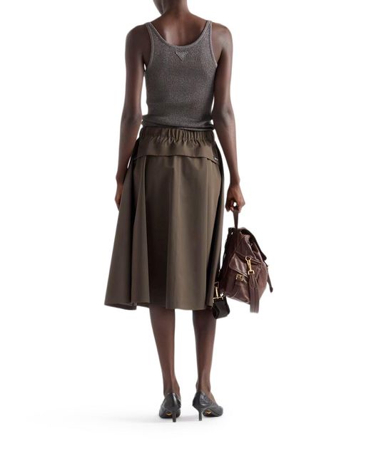 Prada Gray Technical Fabric Circle Skirt