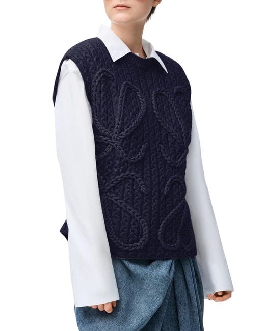 Loewe Blue Wool Vest