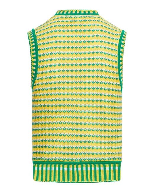 Casablancabrand Green Zig-zag Knitted Vest for men