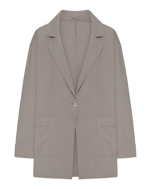 Transit Gray Single-Breasted Blazer