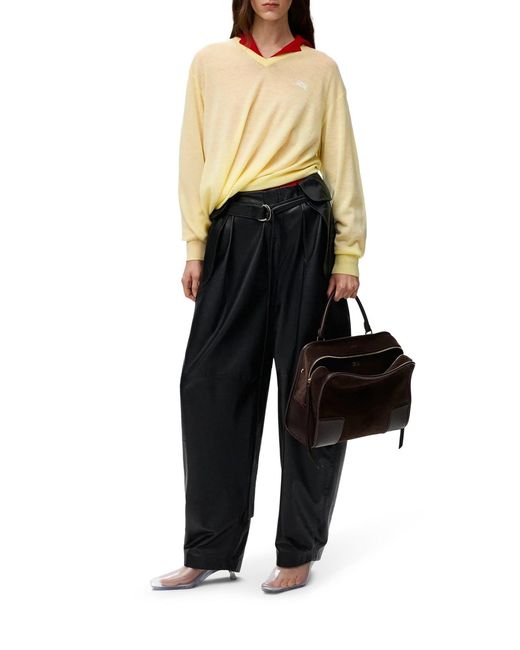 Loewe Yellow Draped Merino Wool Sweater